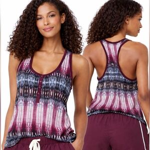 Nwt Splendid Night Sky Tribal Stripe Print Racerback Tank Top Pajama Rayon Shirt